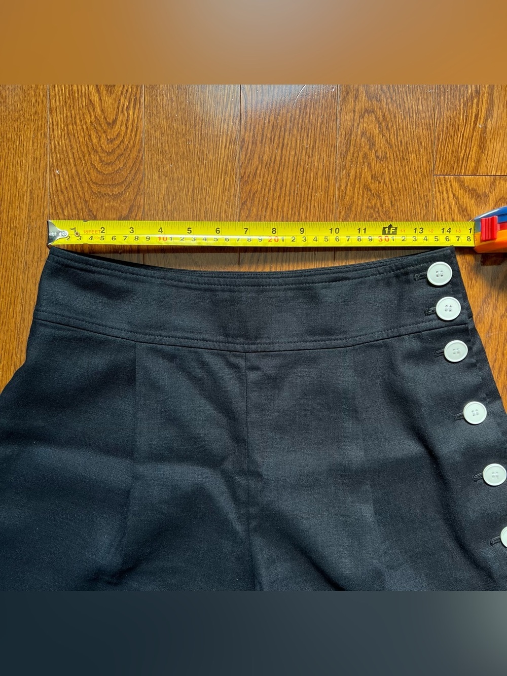 Club Monaco Black Linen Culottes Straight Leg Capri Pants - Sz 6 - Picture 9 of 12